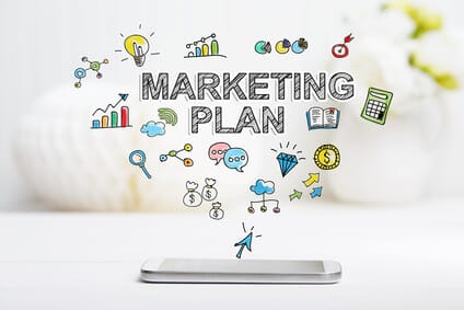 Marketing Plan concept with smartphone