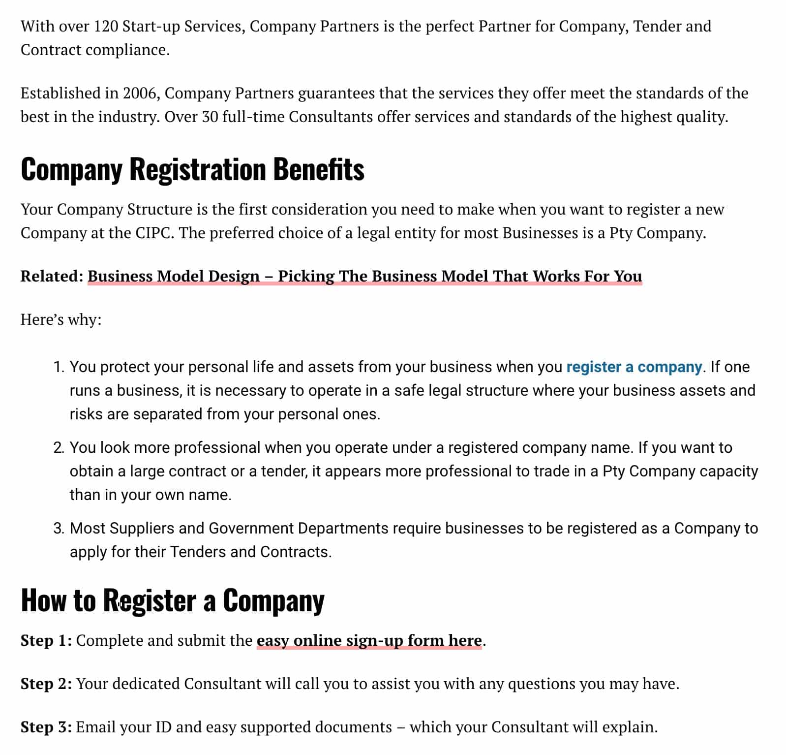 company post article