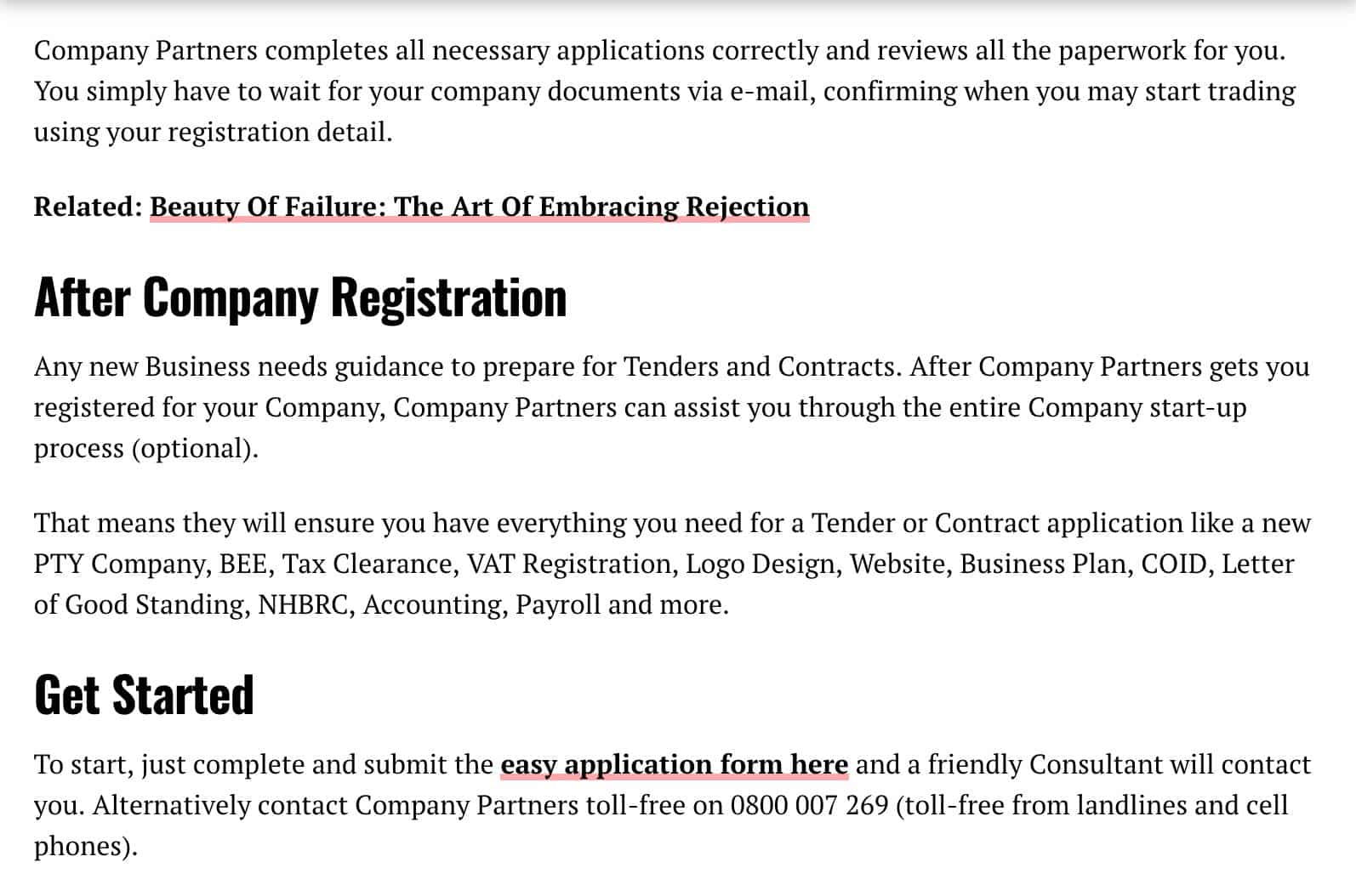 company post article