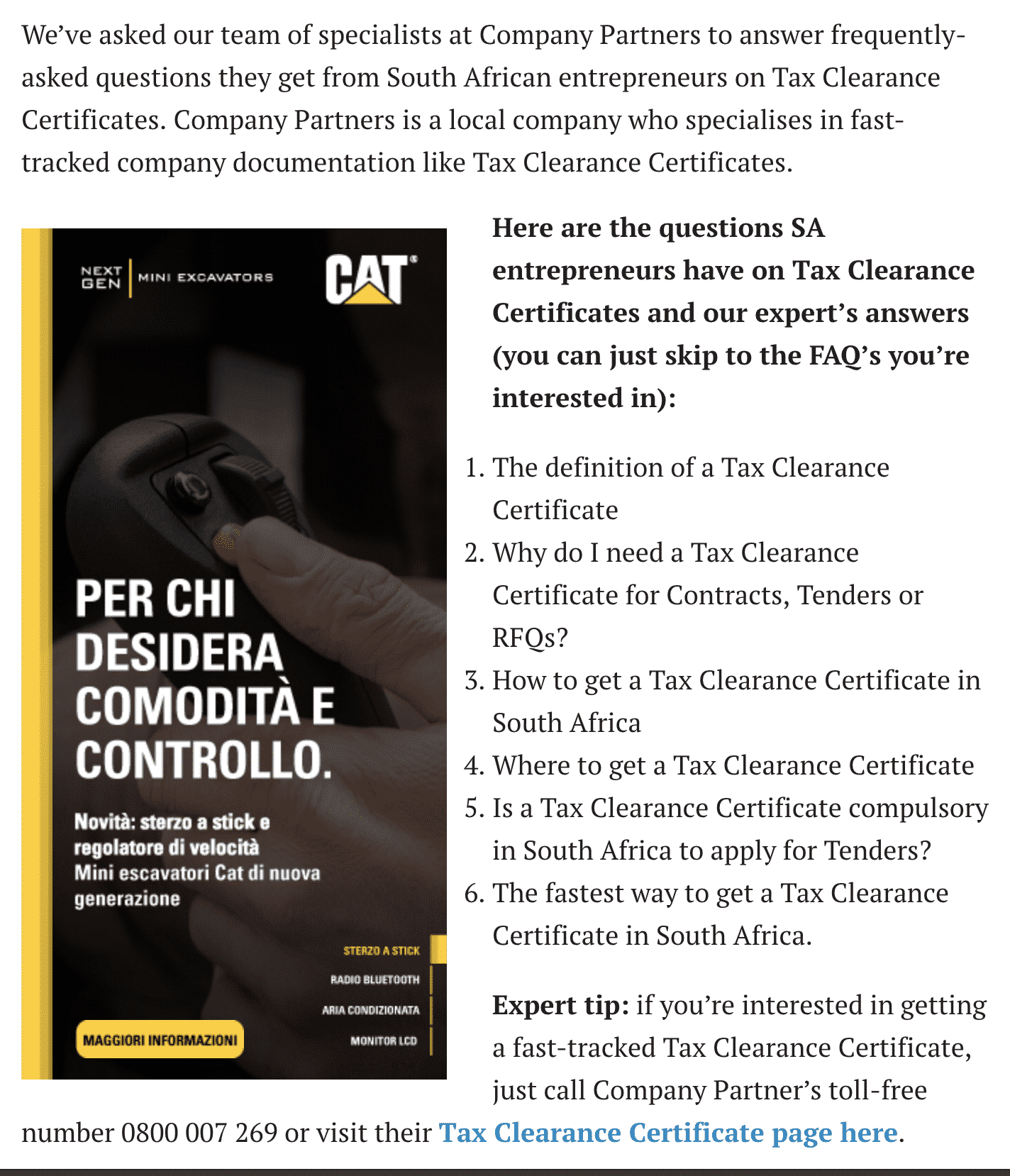 Questions on Tax Clearance
