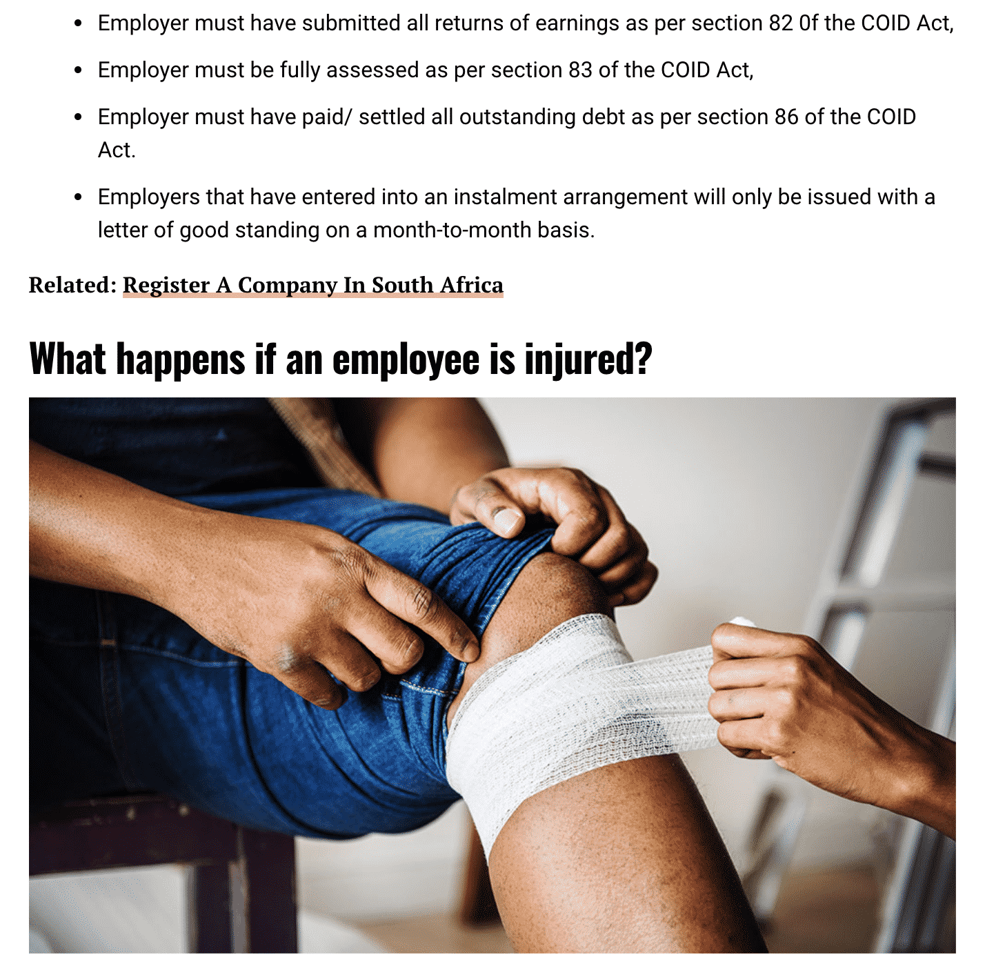 Coid injury employee article