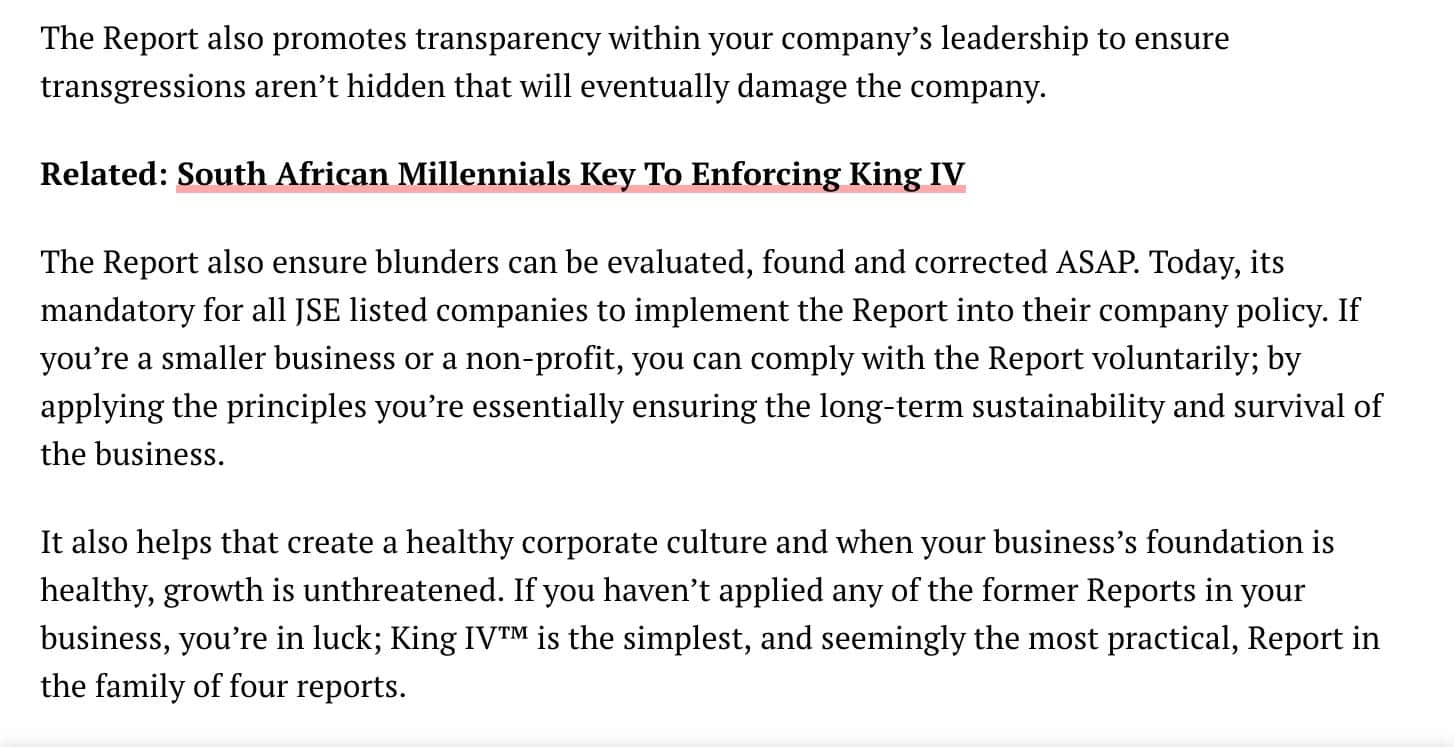 king report